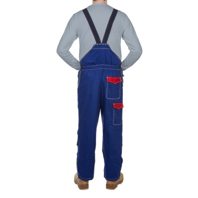 Pantalon de sudură cu pieptar din bumbac ignifug albastru 33-2700 Fire Fox™