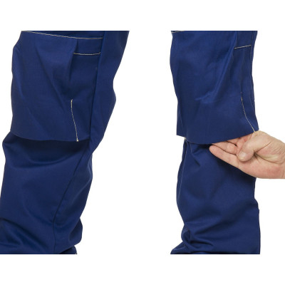 Pantalon de sudură cu pieptar din bumbac ignifug albastru 33-2700 Fire Fox™